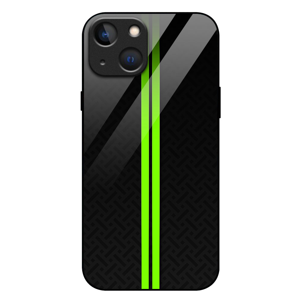 iPhone - Neon Green Striped Abstract Art Case