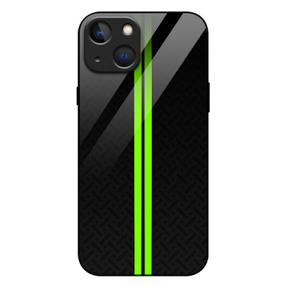 iPhone - Neon Green Striped Abstract Art Case