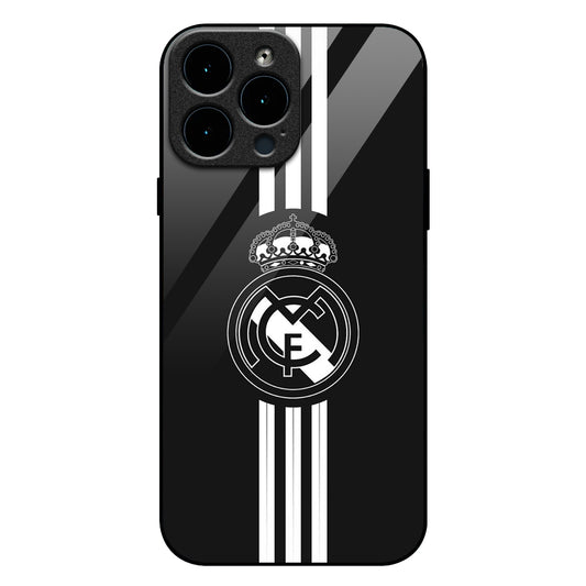 iPhone - Real Madrid CF Black & White Striped Logo Case