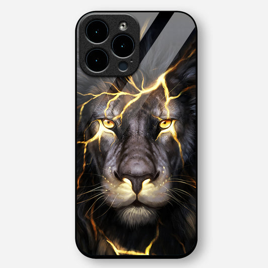Lion Pattern Glass Case - iPhone